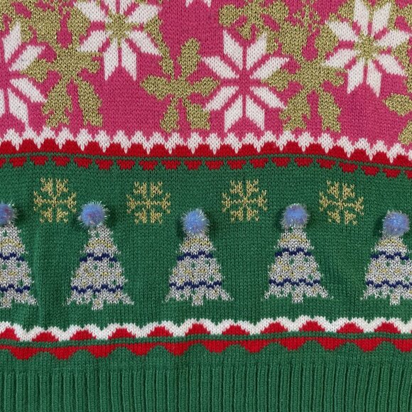Holiday Time Festive Ugly Christmas Sweater Crew Neck Long Sleeves Size L - Picture 6 of 15